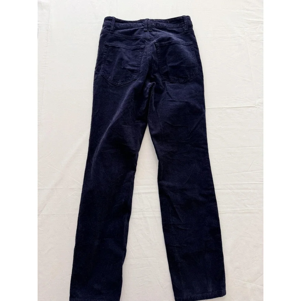 Good American Corduroy Pants Womens 4/27‎ Blue Good Classic Straight Leg Stretch